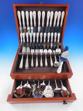 Rose by Stieff Sterling Silver Flatware Set for 12 Service 82 pc Repousse Dinner