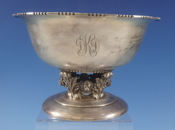 Quaker Silver Co. Sterling Silver Bowl with 3-D Lions Head 8 1/4" Diameter #0753