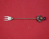 English Estate Sterling Silver Cocktail Fork Birmingham 1920 purple glass 4 3/4"