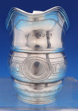 English Georgian Sterling Silver Creamer London 1802 Leaf Egg Border (#8389)