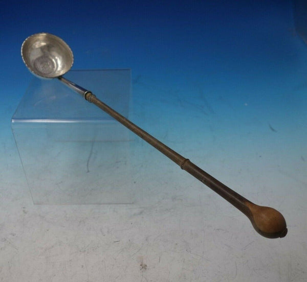 Coin Silver Claret Ladle with Wood Handle Dated 1748 13 1/2" Serving Heirloom