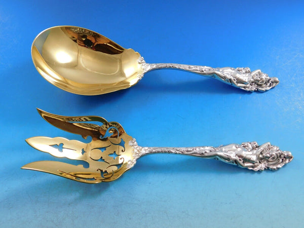 Love Disarmed by Reed and Barton Sterling Silver Salad Serving Set GW Old 8 1/4"