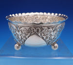 English Victorian Sterling Silver Candy Dish with Pie Crust Edge Ball Feet #7931