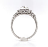Vintage 14k White Gold Genuine Natural Diamond Ring w/Square Halo Design #J6453