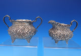 Repousse by Hennegan and Bates Sterling Silver Tea Set 5pc 58.49 ozt. (#7569)