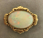 10k Yellow Gold Large Genuine Natural Opal Pin (#J5309)
