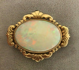 10k Yellow Gold Large Genuine Natural Opal Pin (#J5309)