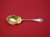 Rustic by Towle Sterling Silver Berry Spoon Gold Washed 7 3/4" Antique Serving