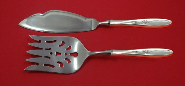 Rose Solitaire by Towle Sterling Silver Fish Serving Set 2 Piece Custom HHWS