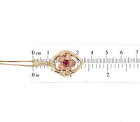 10k Rose Gold Genuine Natural Ruby Flower Pendant (#J5579)