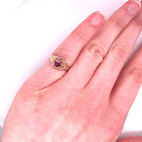 10k Rose Gold Victorian .49ct Genuine Natural Ruby Buttercup Ring (#J5168)