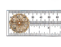 10k Yellow Gold Victorian Seed Pearl and Diamond Flower Starburst Pin (#J6254)