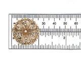 10k Yellow Gold Victorian Seed Pearl and Diamond Flower Starburst Pin (#J6254)