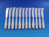 Beaded by Georg Jensen Sterling Silver Butter Spreader HH AS Paddle Set of 12pcs