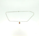 Sterling Genuine Natural Rhodochrosite Pendant 10x7.3mm Rectangular (#J5029)
