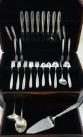 Rose Solitaire by Towle Sterling Silver Flatware Set For 8 Service 51 Pieces