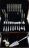 Rose Solitaire by Towle Sterling Silver Flatware Set For 8 Service 51 Pieces