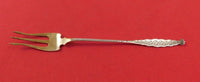 Whiting Sterling Silver Cocktail Fork Gold Washed Geometric Design 5 7/8"