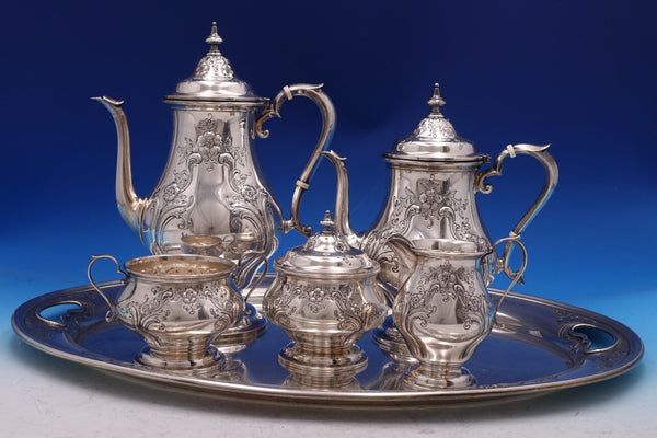 Chateau Rose by Alvin Sterling Silver Tea Set 6pc (#8492) Fabulous!
