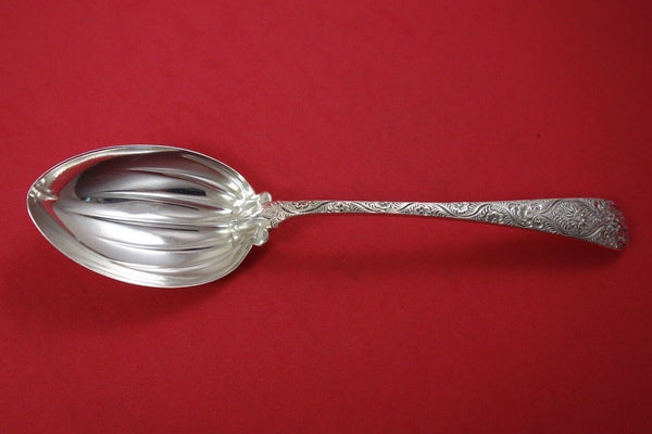 Antique Engraved by Tiffany and Co Sterling Silver Salad Serving Spoon 8 7/8"