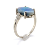 13k Gold 3.04 Carat Australian Genuine Natural Opal and Diamond Ring (#J6456)