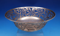 Whiting Sterling Silver Nut Serving Bowl with pierced Maple Leaves #1104 (#8346)