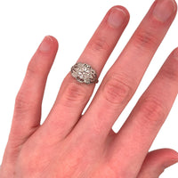 18k White Gold Filigree Art Deco .60ct Genuine Natural Diamond Ring (#J4895)