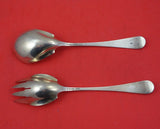 Antique Engraved by Tiffany and Co Sterling Silver Salad Serving Set 2pc 9 1/2"