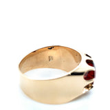 10k Rose Gold 1.71ct Genuine Natural Garnet Men's Ring Belcher Size 7.25 #J7212