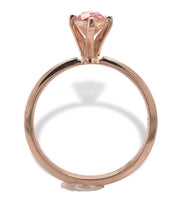 14k Rose Gold 1.22 Carat Genuine Natural Oregon Sunstone Solitaire Ring (#J7161)