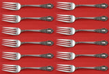 American Victorian by Lunt Sterling Silver Salad Fork Set of 12 pieces 6 3/8"