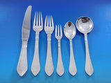 Continental Georg Jensen Sterling Silver Flatware Set 8 Service 50 pcs Dinner