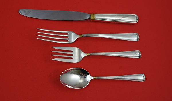 Embassy Scroll Gold by Lunt Sterling Silver Regular 4-pc Place Setting