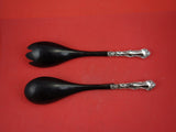 Strasbourg by Gorham Sterling Silver Salad Serving Set w/black plastic 11 1/4"