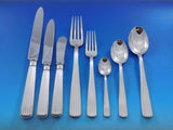 America by Schiavon Sterling Silver Flatware Dinner Set Service 62 Pcs Italy