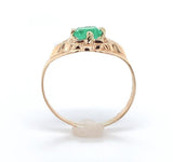 10k Yellow Gold Baby Child's .22ct Square Genuine Natural Emerald Ring (#J6381)