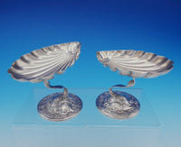 Durgin-Gorham Sterling Silver Compote Pair Raised Shell Bowl and Dolphin (#3552)