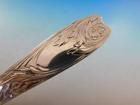 Whiting Sterling Silver Fish Serving Set Engraved with Flowers 11"