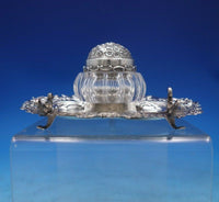 Gorham Sterling Silver Inkwell with Tray Pen Rest Winged Angels #195 (#6555)
