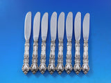 Meadow Rose by Wallace Sterling Silver Butter Spreader HH Mod Set 8 pcs 6 3/8"