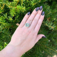 14k White Gold Genuine Natural Prasiolite Green Amethyst Ring Size 7.25 (#J7087)