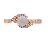 14k Rose Gold Genuine Natural Australian Opal and Diamond Ring Size 7 (#J7489)