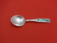 Harlequin Enameled by Georg Jensen Sterling Silver Ice Cream Spoon Aqua 4 3/4"