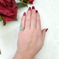 20k White Gold 4.05 Carat Genuine Natural Aquaprase Ring Size 4.5 (#J7214)