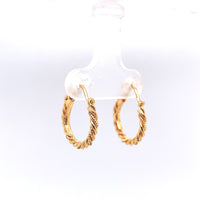 9k Italian .375 Gold Small Woven Hoop Earrings Jewelry (#J6267)