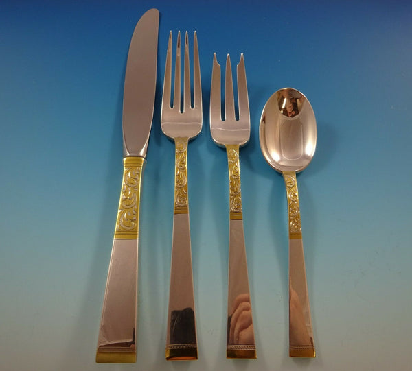 Golden Scroll by Gorham Sterling Silver Flatware Set for 8 Service 32 Pieces