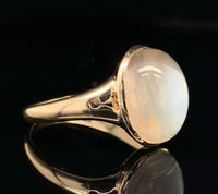 10k Rose Gold 5 Carat Cat's Eye Genuine Natural Moonstone Ring 5.75 (#J6579)