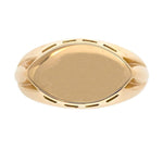 10k Yellow Gold Men's Signet Ring Blank with Marquise Shape Size 12 (#J6794)