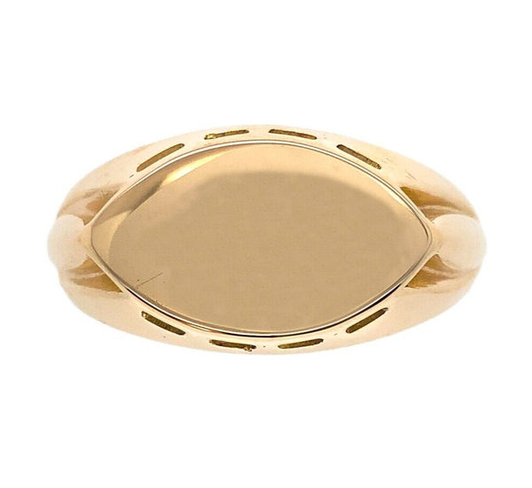 10k Yellow Gold Men's Signet Ring Blank with Marquise Shape Size 12 (#J6794)