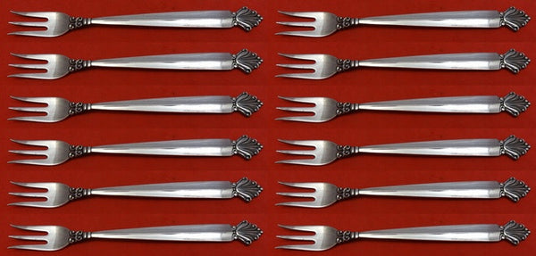 Acanthus by Georg Jensen Sterling Silver Cocktail Fork Set 12 pcs 5 1/2"